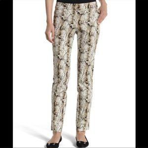 WHBM Snakeskin Print Slim Ankle City Pants